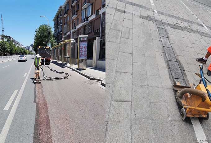 哈爾濱清除馬路舊標(biāo)線(xiàn)